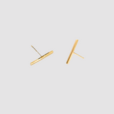 14K Gold Stick Stud Earrings BlackSugar-Fine Modern Chic Jewelry that Celebrities Wear